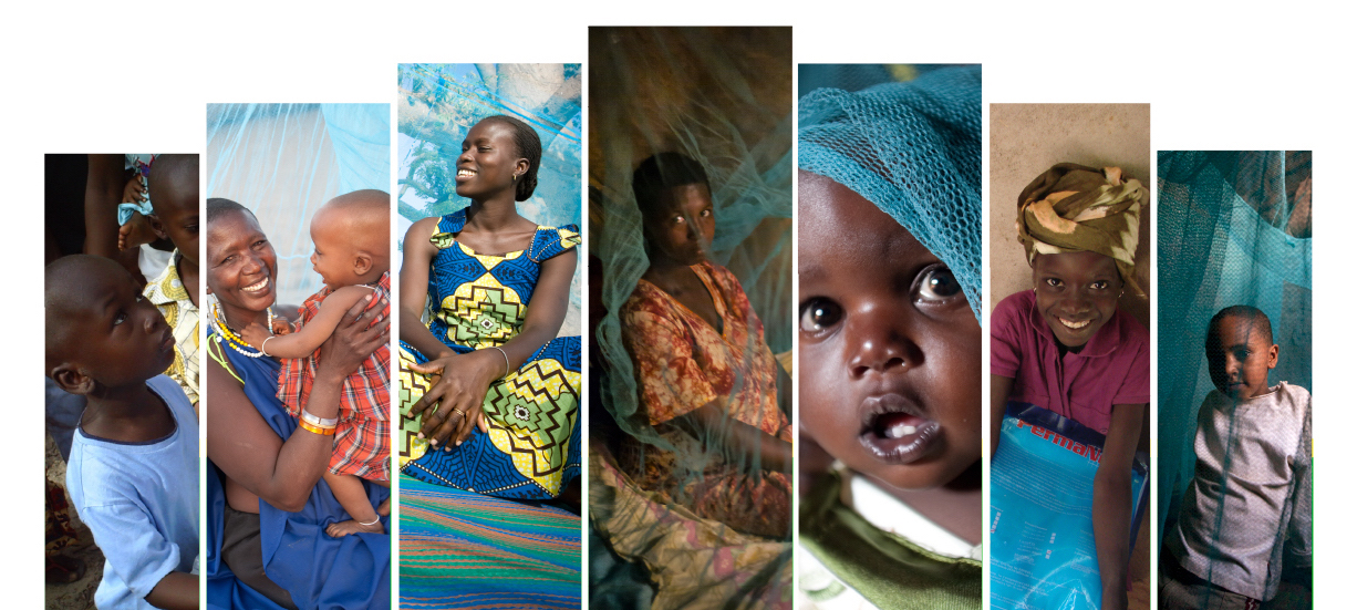Fanned image of various people who thanks to Nothing But Nets and their partners have received life-saving nets and aid to fight against malaria.